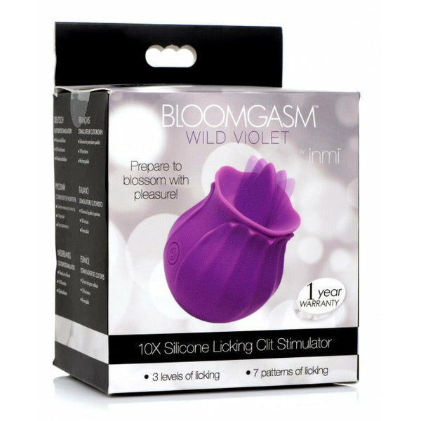 Bloomgasm Wild Violet 10X Silicone Clit Licking Stimulator - Purple