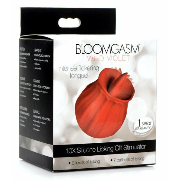 Bloomgasm Wild Violet 10X Silicone Clit Licking Stimulator - Red