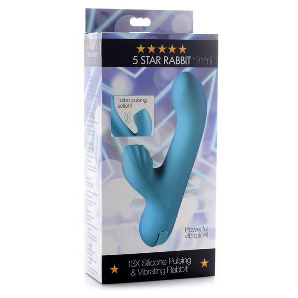 Inmi - 10X Silicone Suction Rabbit Vibrator - Teal