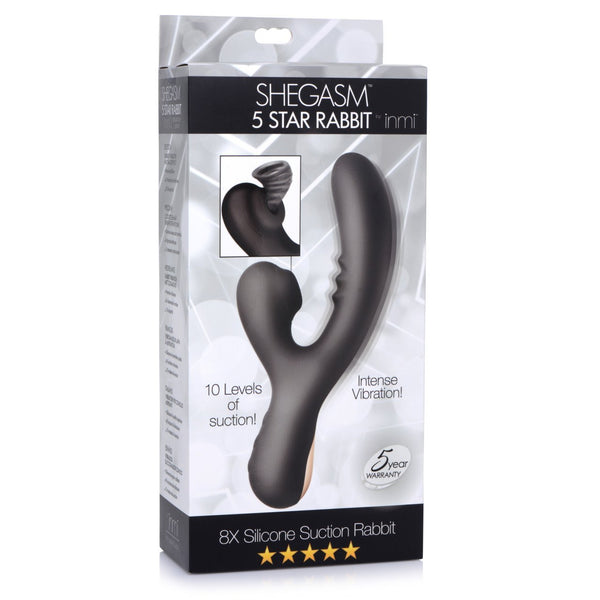 Inmi - 8X Silicone Suction Rabbit - Black