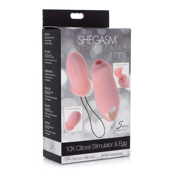 Inmi - Shegasm Tandem Teaser 10X Clitoral Stimulator with bonus Egg Vibe
