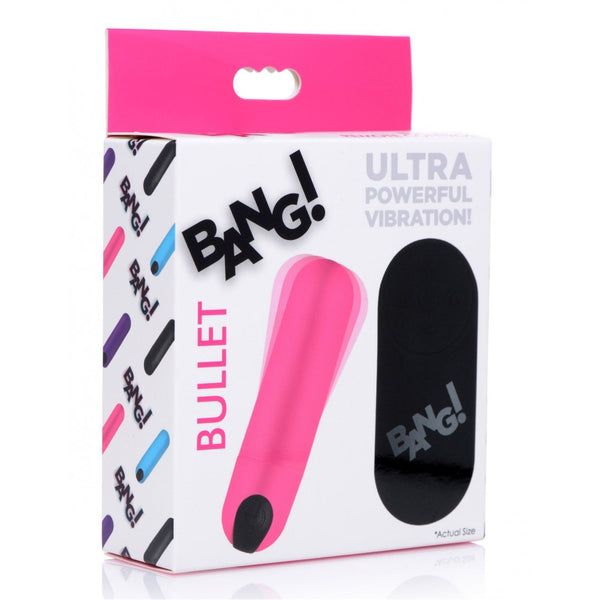 Bang - Vibrating Bullet with Remote Control - Pink