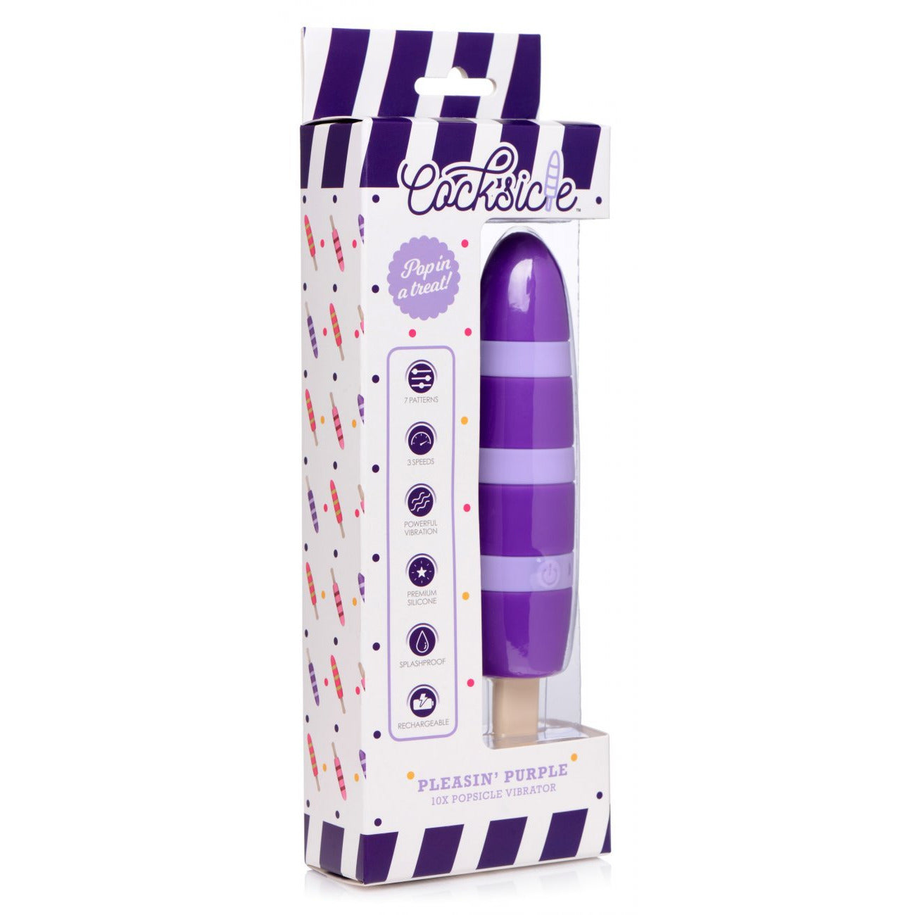 Cocksicle - Pleasin 10X Popsicle Silicone Rechargeable Vibrator