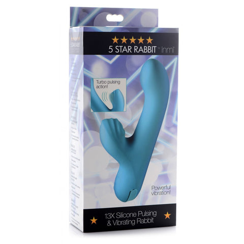 Inmi - 5 Star 13X Silicone Pulsing and Vibrating Rabbit - Teal